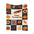 thumbnail image 2 of Flannel Blanket Black Autumn Thanksgiving Patterned, Soft Warm Plush Throw Cover, 27.5x39.4inLightweight Quilt, Versatile Furnishing for Sofa Bed Camping Household Daily Decoration, 2 of 6
