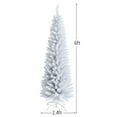 thumbnail image 4 of Costway 6ft Unlit Artificial Slim Pencil Christmas Tree with Metal Stand White, 4 of 10