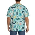 thumbnail image 3 of Yiaed Sea Life Print Mens Casual Wrinkle Free Shirts Short Sleeve Button Down Summer Stretch Dress Shirt-Large, 3 of 5