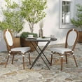 thumbnail image 3 of Merrick Lane Stacking Thonet Bistro Style Chair, Natural PE Cane Rattan Seat, and White Metal Frame for Indoor/Outdoor Use, 3 of 15