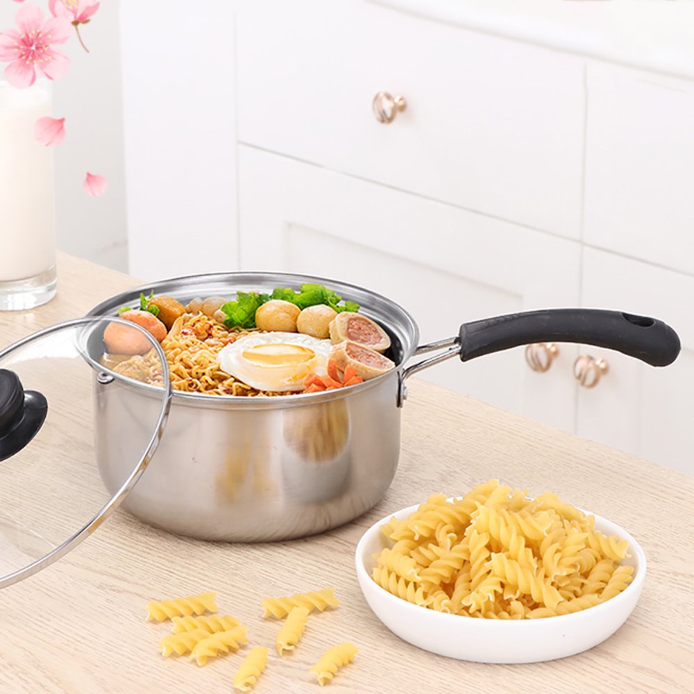 Casserole En Acier Inoxydable 316 Avec Couvercle Verre - 5 Couches, 20 Cm, Pour Induction Et Gaz