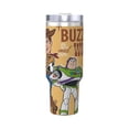 thumbnail image 2 of Woody Buzz Story Bouteille d'Eau 40oz Ice Bully avec Poignée Paille de Bouteille Sport Isolée en Acier Inoxydable Réutilisable Étanche Gobelet de Voiture, 2 of 9