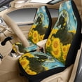 thumbnail image 3 of Xixirimido Car Seat Covers Front Seats Leather Universal Fit for Cars, Vans, Trucks, SUV, Set of 5 Car Seat Protector with Seatbelt Covers & Center Console Cover, Horse Sunflower Dream Catcher, 3 of 8