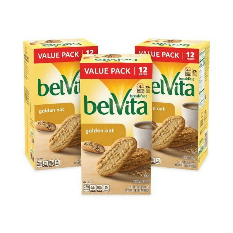 belVita Breakfast Biscuits, Golden Oat, 1.76 oz Packet of 4, 12 Packets/Box, 3 Boxes/Carton, Ships in 1-3 Business Days belVita Breakfast Biscuits, Golden Oat, 1.76 oz Packet of 4, 12 Packets/Box, 3 Boxes/Carton, Ships in 1-3 Business Days