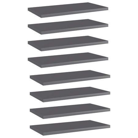

WONISOLI Bookshelf Boards 8 pcs High Gloss Gray 15.7 x7.9 x0.6 Chipboard