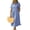 Light Blue, variant on Joernso Striped Lapel Button Down Shirt Dress with Pockets Summer Casual Short Sleeve A-line Long Shift Beach Dress for Women