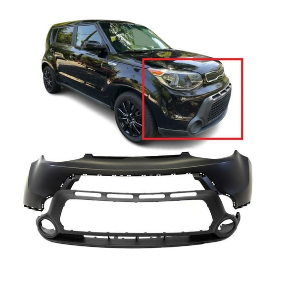 DCP Front Bumper Cover Kit for 2014-2016 Kia Soul EX LX SX KI1014100 KI1015104