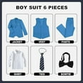 thumbnail image 2 of Lycody Boy's Formal Suit Set 6 piece Slim Fit Kids Tuxedo Suits for Wedding Teen Toddler Boy Dress Suit Outfit, 2 of 7
