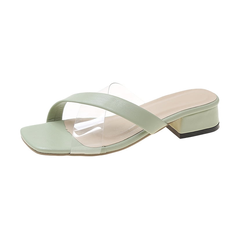 Clear PVC Mules Sandals Womens Luxury Shoes Transparent Slides Rubber Slip On
