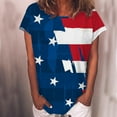 thumbnail image 2 of Awdenio Hauts d'Été pour Femmes Décontracté Imprimé Drapeau Américain T-Shirt à Manches Courtes Blouse, 2 of 5