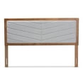 thumbnail image 3 of Baxton Studio Iden Modern and Contemporary Light Grey Fabric Upholstered and Walnut Brown Finished Wood King Size Headboard, 3 of 9