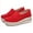 Red, variant on Woobling Women Dress Shoe Comfort Loafers Slip On Wedge Loafer Lightweight Walking Shoes Work Wedges Apricot 6