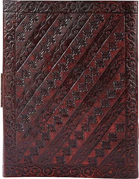 OVERDOSE Bharatnatyam Leather Journal - Handmade Journal For Students, Office Bound Leather Journal for men & women | Sketchbook | Notebook Diary - 6 x 8 inches | 15 x 20 cm | A5