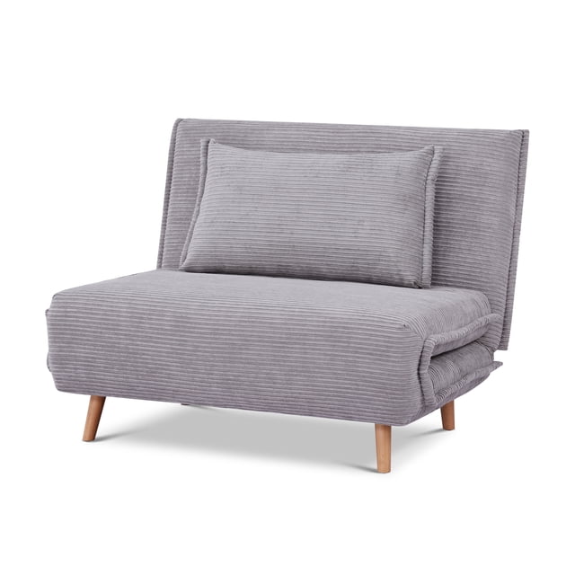 Sofácama Futón Plegable Reclinable Colchonado Individual Eke Color Gris