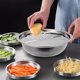 thumbnail image 3 of Juego de cocina de acero SHAOSZC: juego duradero de 3 piezas que incluye un colador y un cortador de verduras; cortador de frutas, rallador y pelador de alta calidad; práctico colador y tazón para, 3 of 4