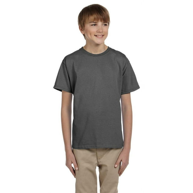 Hanes 5370 Boys Short Sleeve T-Shirt - Smoke Gray - X-Large