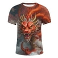 thumbnail image 5 of KIHOUT New Arrivals Summer Mens T-shirts , Men's Printed Round Neck Graphic Tees Short Sleeves T-shirt Top Blouse, Fathers Day Gifts Multicolor 5XL, 5 of 5