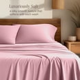 thumbnail image 3 of Bare Home Bamboo Sheet Set - Made from Rayon Fibers - Deep Pockets - 4 Piece - King, Light Pink, 3 of 10