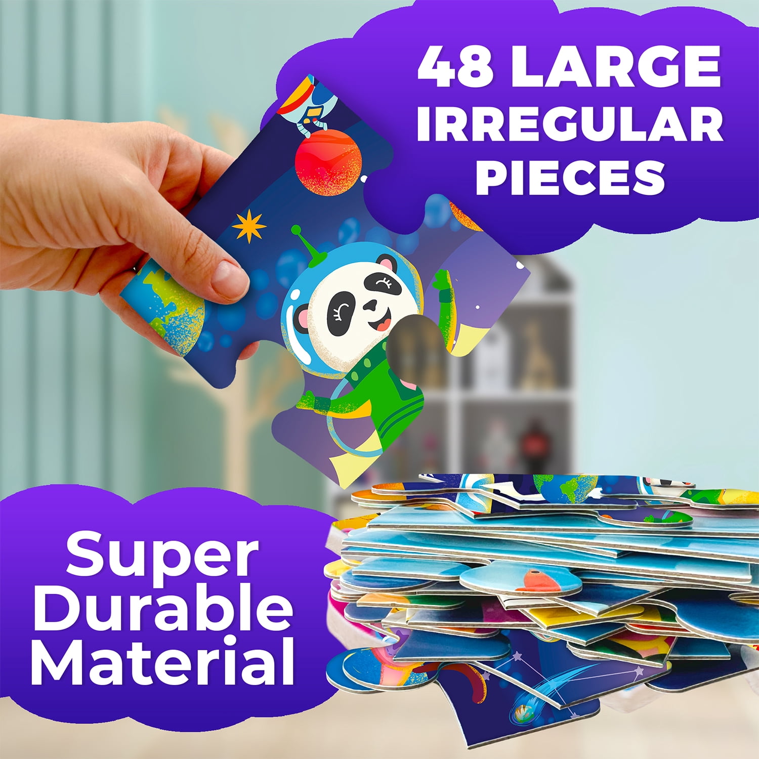 QUOKKA Giant Kids Puzzles Ages 4 6 - Puzzle Toys Space - 48 Pieces Educational Puzzles for Toddlers