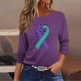 thumbnail image 6 of JTZGDY Breast Cancer Awareness Shirts for Women Plus Size Casual 3/4 Length Sleeve Crew Neck Tunic Tops Trendy 2025 Octorbor Pink Ribbon Print Graphic Oversized Tees Blouses Purple#03 XXXL, 6 of 8