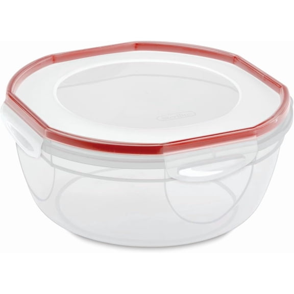 Sterilite Ultraā¢Seal⢠4.7 Qt. Bowl, Latching Food Storage Container, Airtight Watertight Seal, Clear, 4 Count