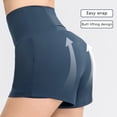 thumbnail image 4 of Pantalones cortos para correr para mujer, para entrenamiento, atletismo, gimnasio, yoga, con bolsillos para teléfono, azul, 10/XL,:;:;, 4 of 7
