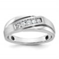 thumbnail image 2 of Diamond2Deal 14K White Gold with Black Rhod Men's 1/4 cttw Lab Grown Diamond Ring Size 10, 2 of 6