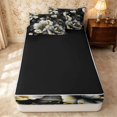 thumbnail image 4 of Erosebridal Vintage Floral Zipper Twin Comforter Sets with Fitted Sheet and 2 Pillowcases, Tropical Blossom Zipper Bedding Set, Black Reversible, Black Gold, Black Reversible, 4 of 7