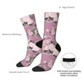 thumbnail image 4 of Daiia Rose Flowers Print Crew Socks – Soft Breathable Long Socks for Men & Women, Moisture-Wicking & Comfortable Daily Wear Socks, One-Size Fits Most (US 5-11), 4 of 6