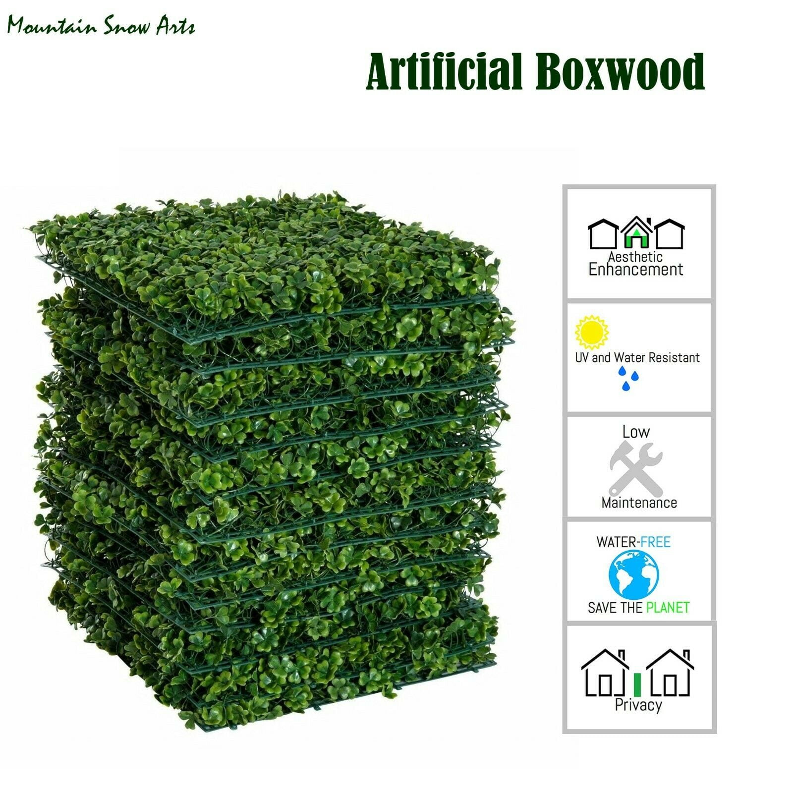 Outdoor Artificial Plant Boxwood Ivy Substitute Sound Diffuser Privacy Fence 