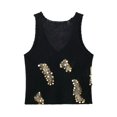 thumbnail image 4 of HH TRAF 2024 Chalecos de suéter casuales para mujer, suéter liso con cuello redondo sin mangas con lentejuelas decoradas, tops de punto de verano para mujer a la moda, 4 of 5