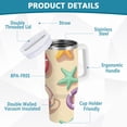 thumbnail image 2 of Yayeee 40oz Stainless Steel Tumbler with Straw and Handle Double-Wall Insulated Travel Water Bottle, Beach Toys Pattern, 2 of 8