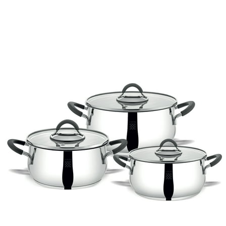 Serenk Modernist Stackable 6 Pieces Stainless Steel Cookware Set
