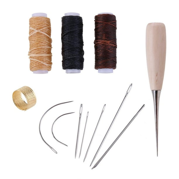Juego Costura Cuero para Manualidades 12 Uds. Punzón Costura Aguja Kit Herramientas para Manualidades Cuero