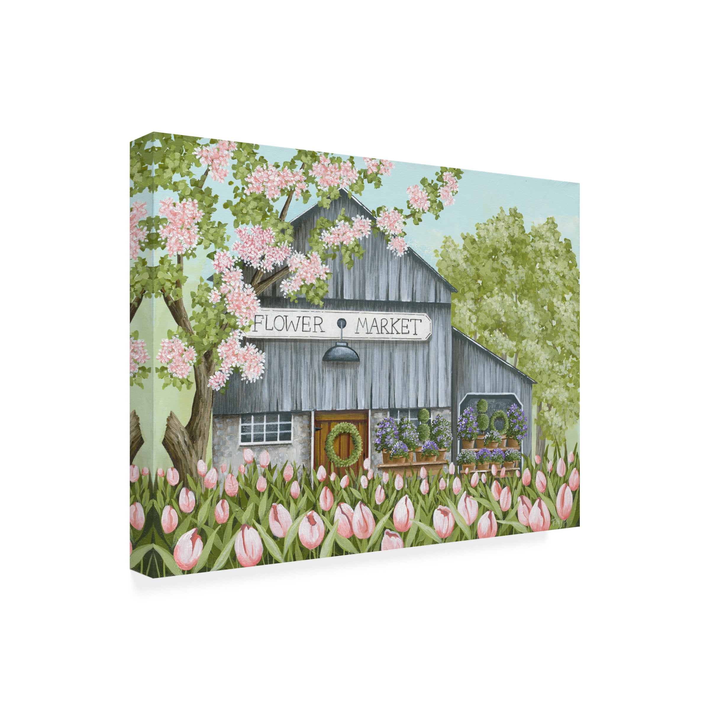 Canvas Wall Art - Tanya Nyp 'Flower Market' Wall Art for Living Room, Bedroom, or Office Décor by Trademark Fine Art - 32 x 24 Inches