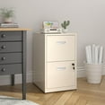 thumbnail image 2 of 2 Drawer File Cabinet with Lock, Metal File Cabinets for Home Office, Under Desk Storage, Printer Stand, Office File Cabinets for Letters and File Boxes, Assembly Required, Cream, 2 of 16