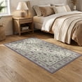 thumbnail image 2 of ODIKA 5'x7' Washable Area Rug Bathtub Sprigs Vintage Bird Border Backing Shower Purple for Small Living Room, Bedroom, Easy Care, Non-Shedding, Pet Friendly, 2 of 7