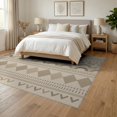 thumbnail image 3 of ODIKA 6'x9' Brown Beige Geometric Pattern Washable Area Rug Modern Design with Natural Motifs for Dining Room, Under Table, Office Décor, Non-Slip Chair-Friendly, 3 of 7