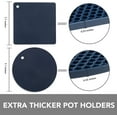 thumbnail image 2 of Hot Pads for Kitchen, Silicone Pot Holders for Hot Pots and Pans, Silicone Mats for Kitchen Countertops, Table, Flexible Easy to Wash and Dry, Navy, 2 of 5