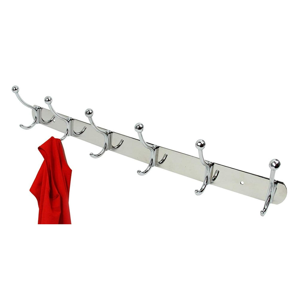 Decor Hut 6 Piece Double Hook Coat Rack, Wall Mount with Screws