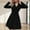 Black, variant on Patlollav Spring Autumn Women V-Neck Solid Color Temperament Long Sleeve Outerwear Blazer Dress