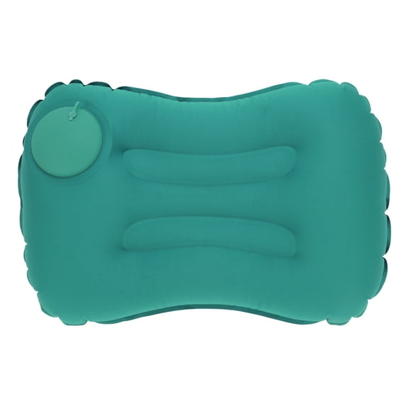 Almohada de Camping Inflable de 1 Pc con Acción de Bomba Verde Pavo Real Seda de Leche