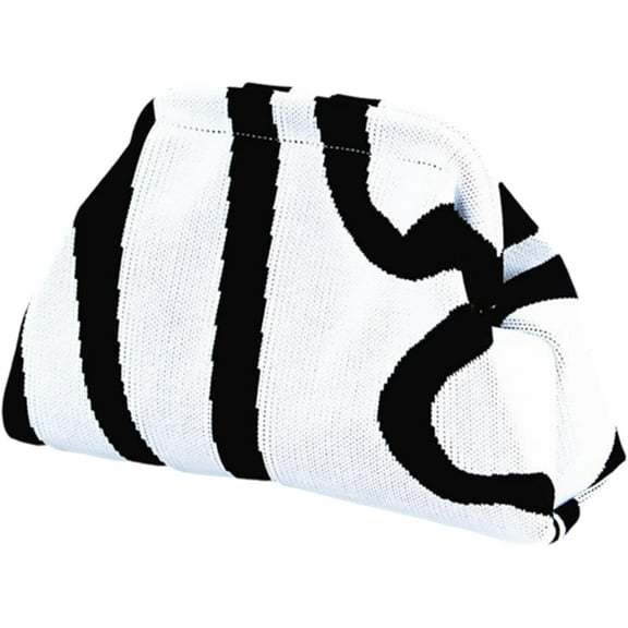 Evening Bag Clutch Purses for Women Beach Woven Crochet Handbag Dumpling Clutch Ruched Cloud Purse colorblock bag