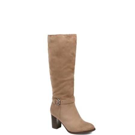 Womens Comfort Wide Calf Side Strap Riding Boot