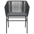 thumbnail image 5 of vidaXL 5 Piece Garden Dining Set with Cushions Black Poly Rattan Glass, 5 of 5