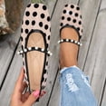 thumbnail image 2 of SuTry Women's Square Toe Flats Polka Dot Mesh Pearl Strap Mary Jane Style Lightweight Comfortable Slip On Casual Walking Shoes Daily Essential(36), 2 of 5