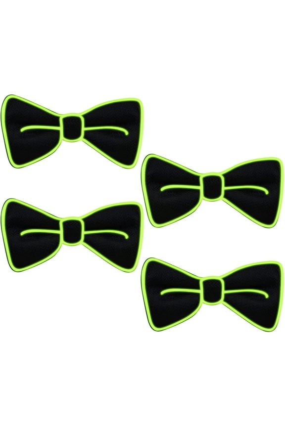 4 Pcs LED Bow Tie Light Up Bow Tie LED Bow Tie Adjustable Light Up Bow Tie, Novelty Bow Tie Party Glowing LED Tie