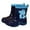 Dark Blue, variant on Hpapadks Kids Rain Boots Rainy Mid Calf Cute Dinosaur Cartoon Non Slip Water Shoes With Easy On Handles School Outdoor Play Waterproof Blue 2-3 Y