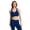 Navy Peony, variant on Women's and Women's Plus Medium Impact Stronger Sports Bra with Mesh Panel and Removable Cups, Sizes XS-4X