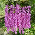 thumbnail image 2 of Sincero Flores artificiales falsas, 12 piezas, corona de color malva de vid de glicina, 2 of 5